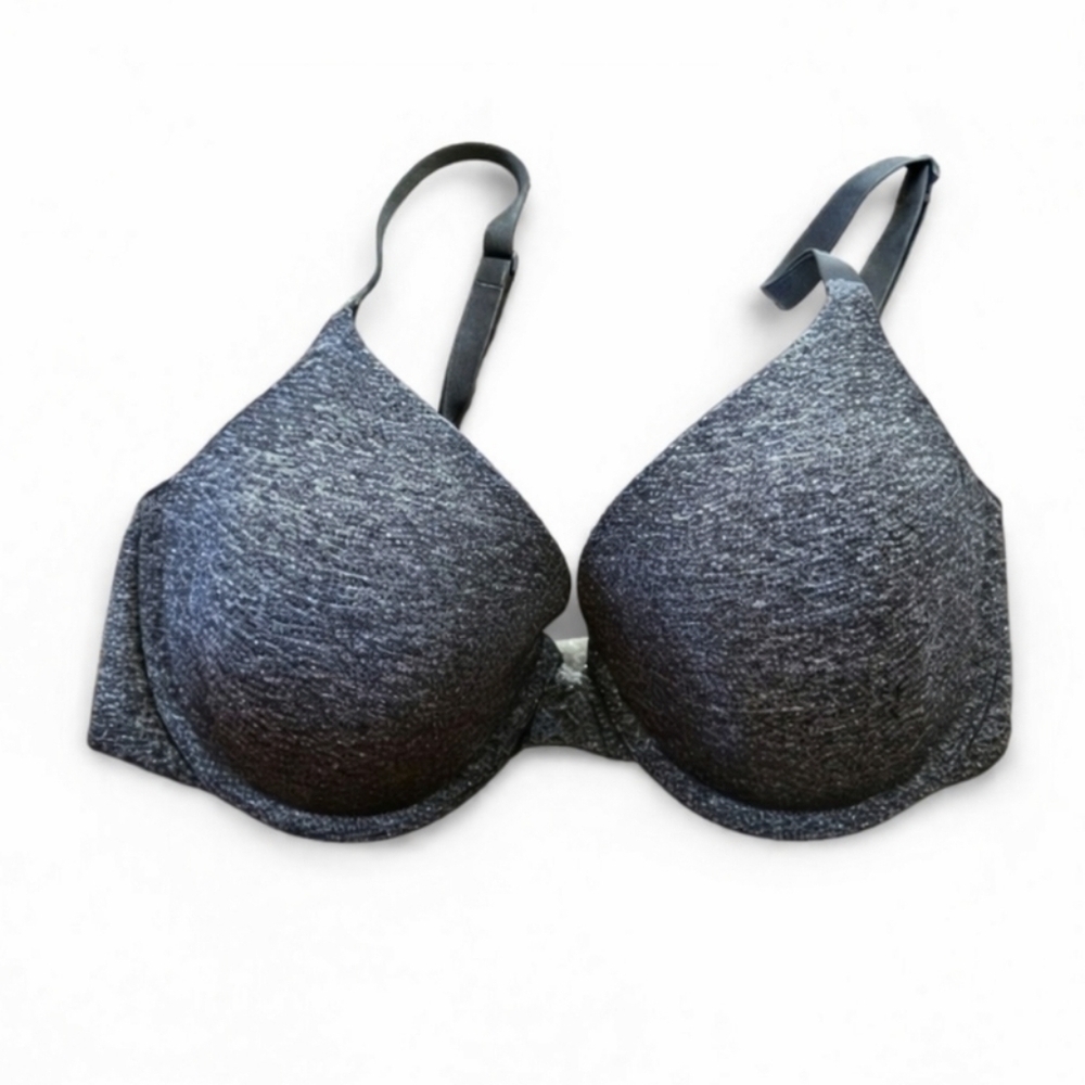 Victoria’s Secret semi demi Coverage Heathered Black Bra Size 32DD